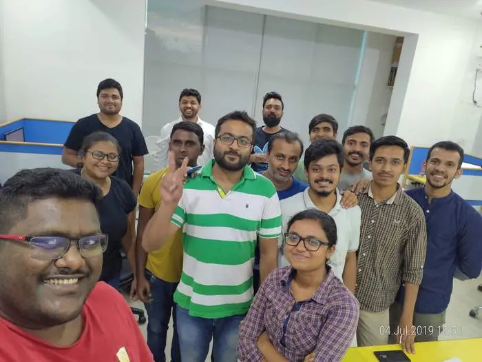 Office team selfie