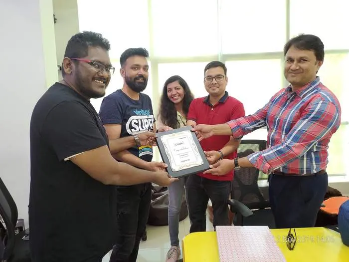 Team award ceremony